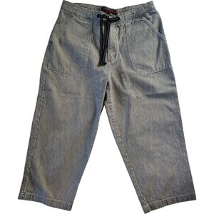Mountain Lake Blue White Pinstripe 100% Cotton Denim Jeans High-Rise Size M